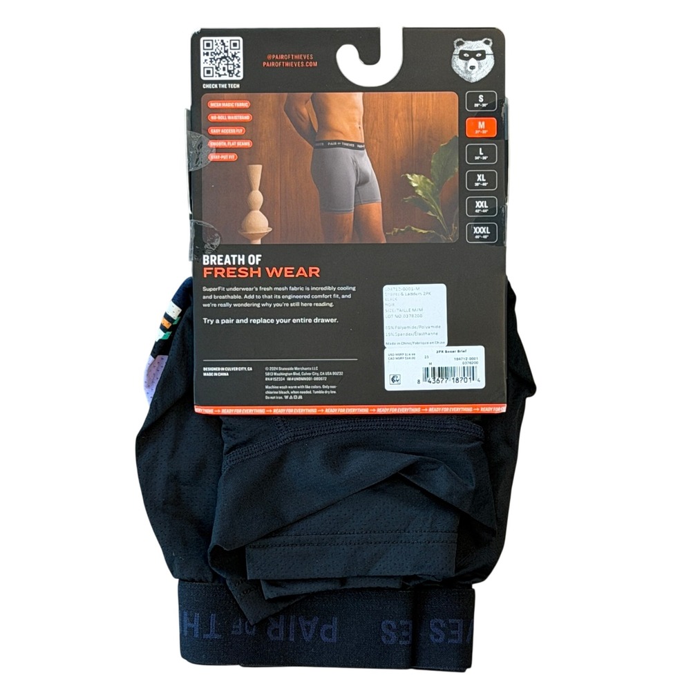 Pair of Thieves SuperFit Boxer Briefs Medium Multicolor/Black (2) Pack **NEW** - Picture 7 of 9